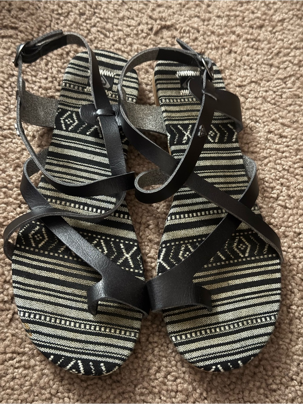 Roxy Women’s Black Strappy Flat Sandals
